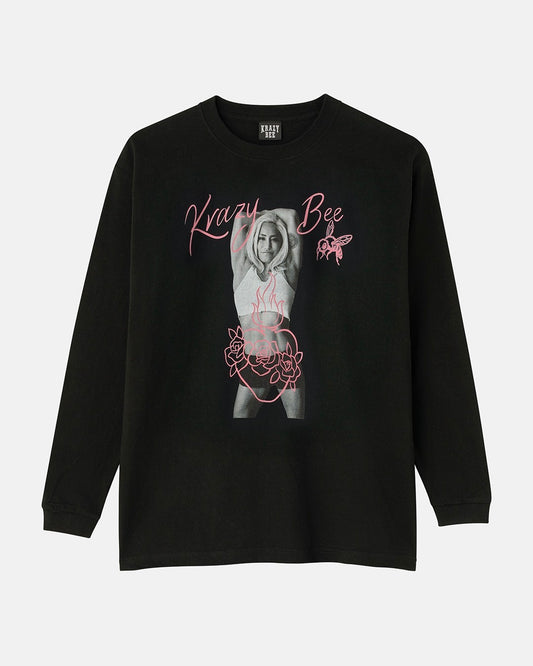 QUEEN BEE HEART LS TEE (BLACK)