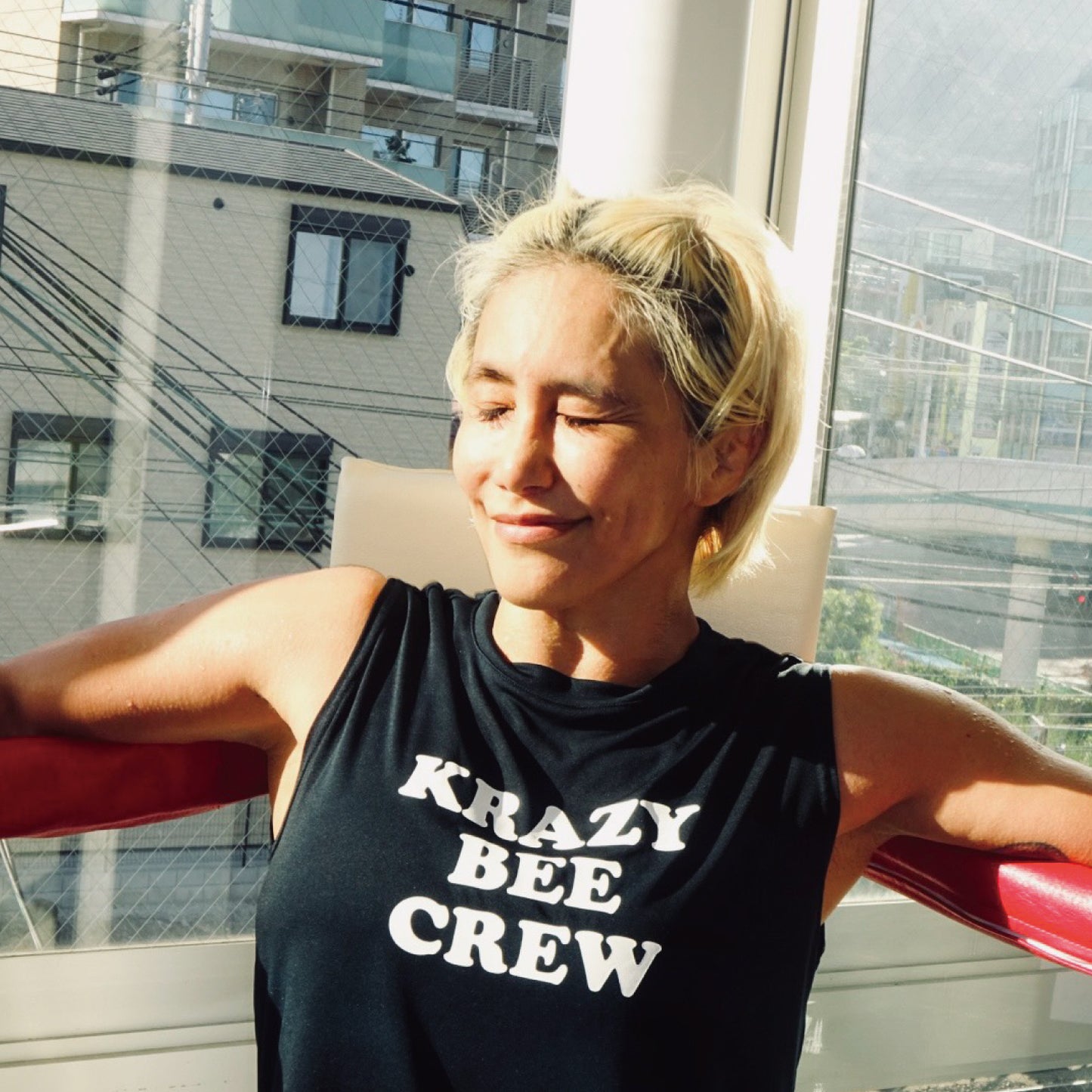 KRAZYBEE CREW DRI SLEEVELESS TEE (WHITE)