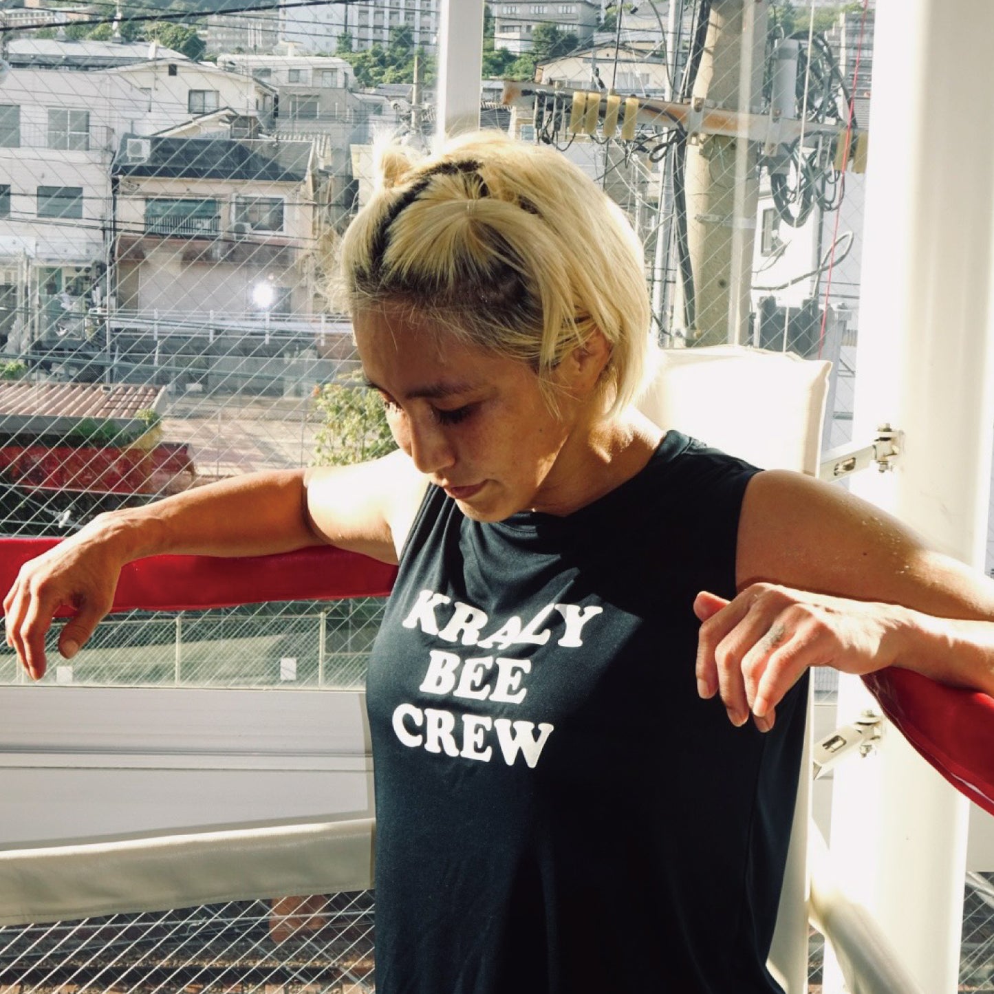 KRAZYBEE CREW DRI SLEEVELESS TEE (NAVY)