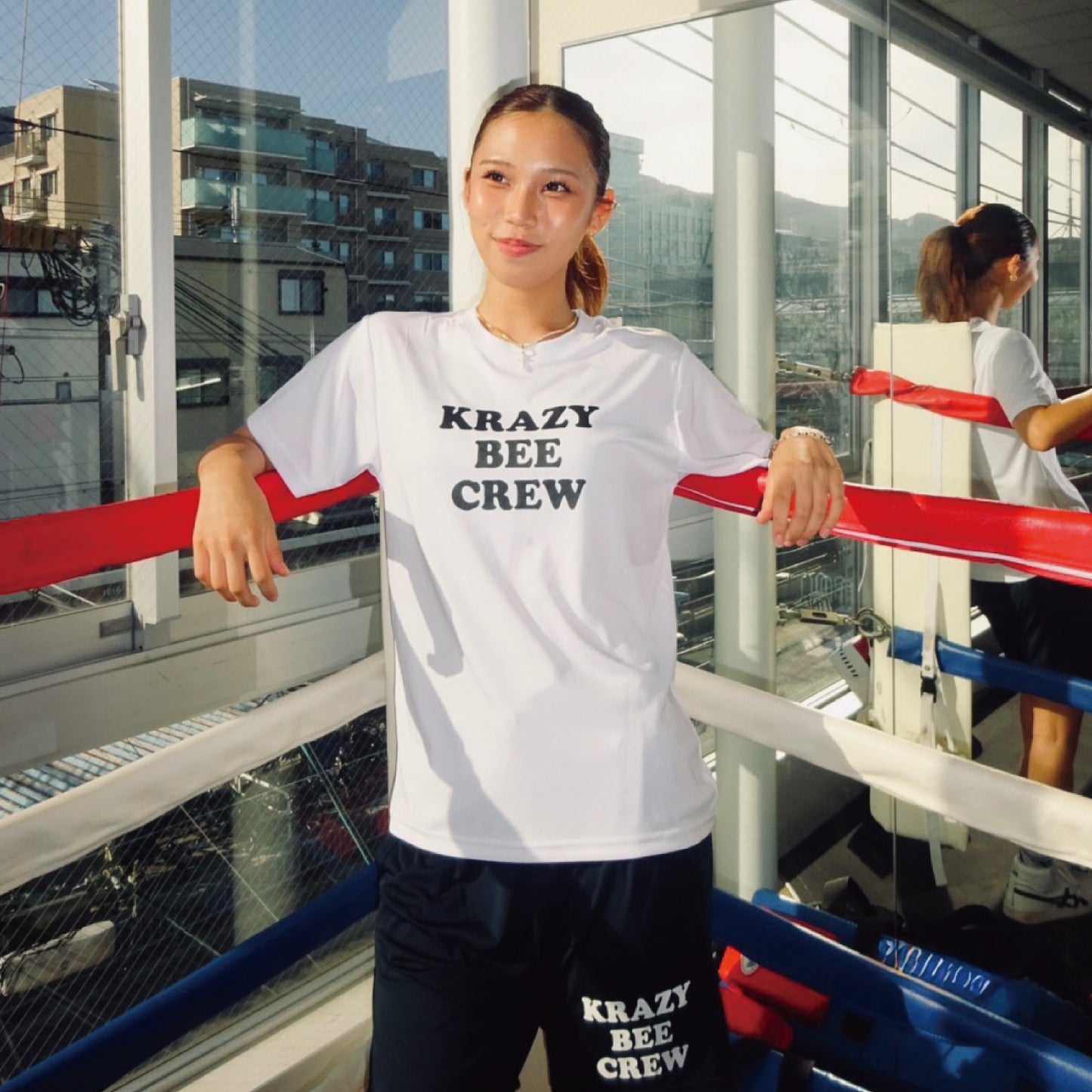 KRAZYBEE CREW DRI SS TEE (NAVY)