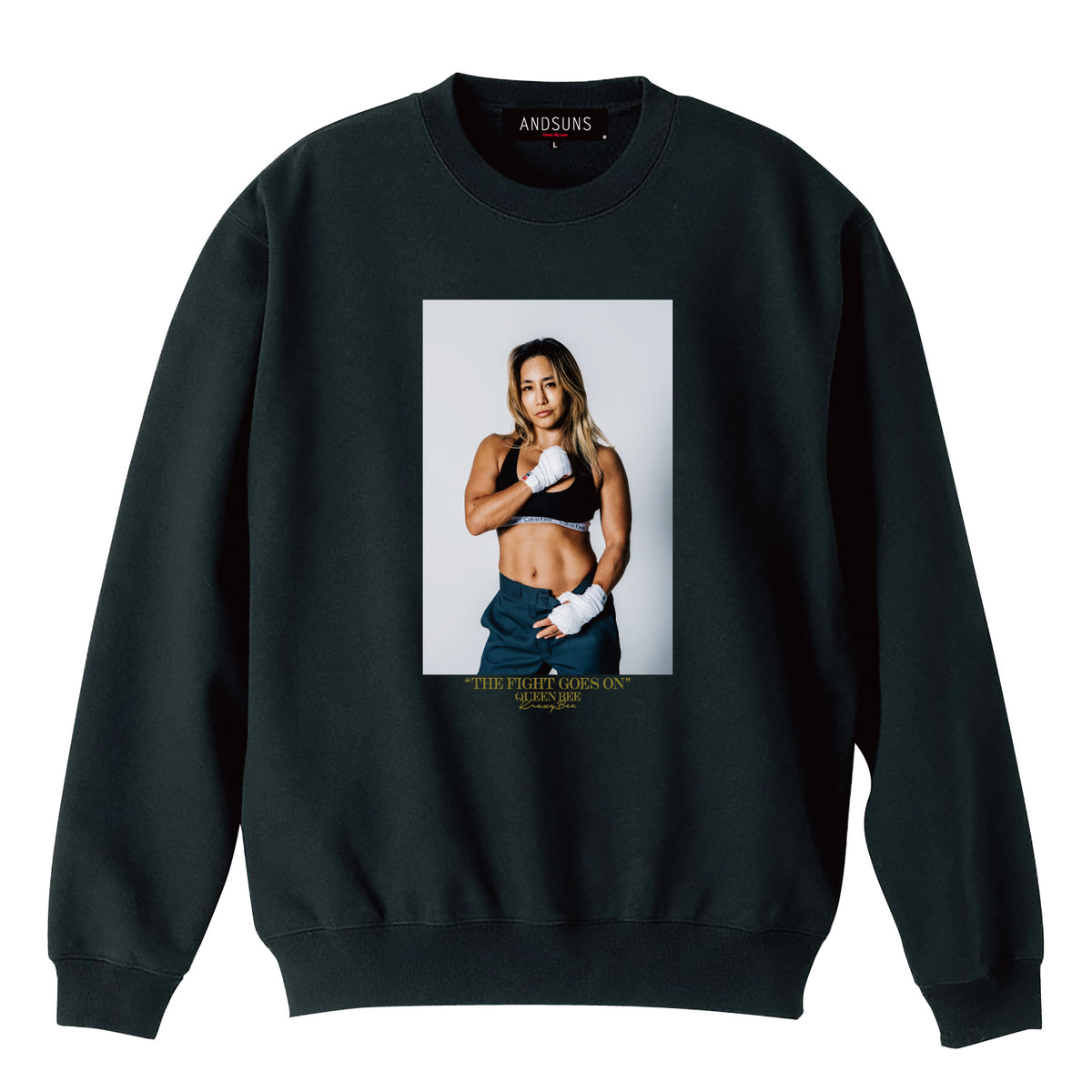 FIGHT GOES ON SUNS CREWNECK ( BLACK )