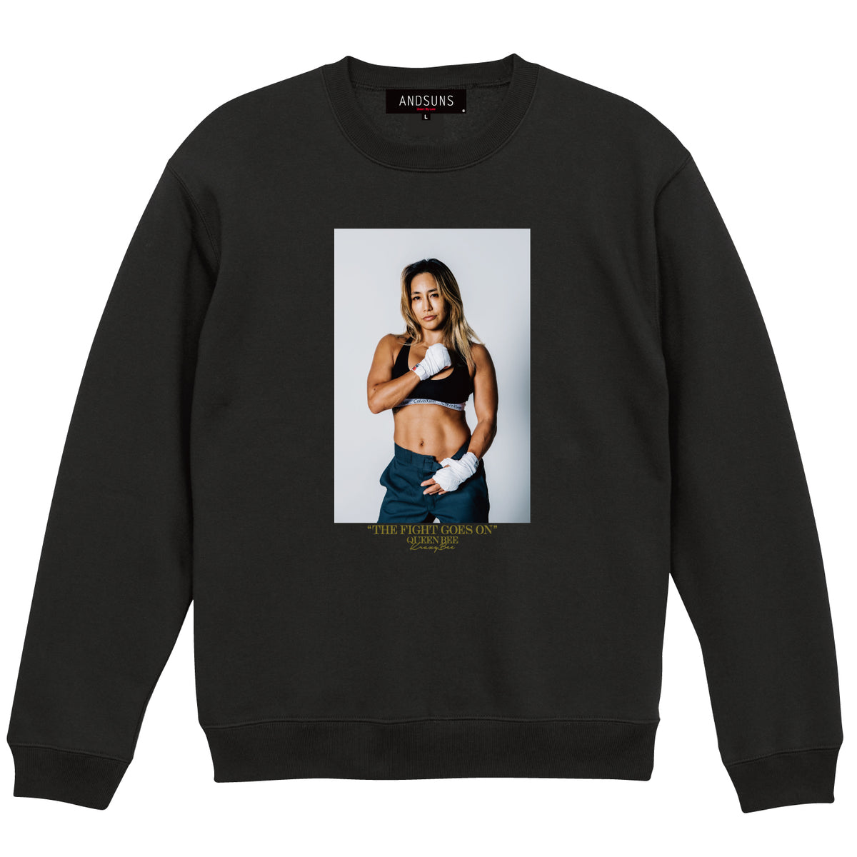 FIGHT GOES ON SUNS CREWNECK ( INK BLACK )