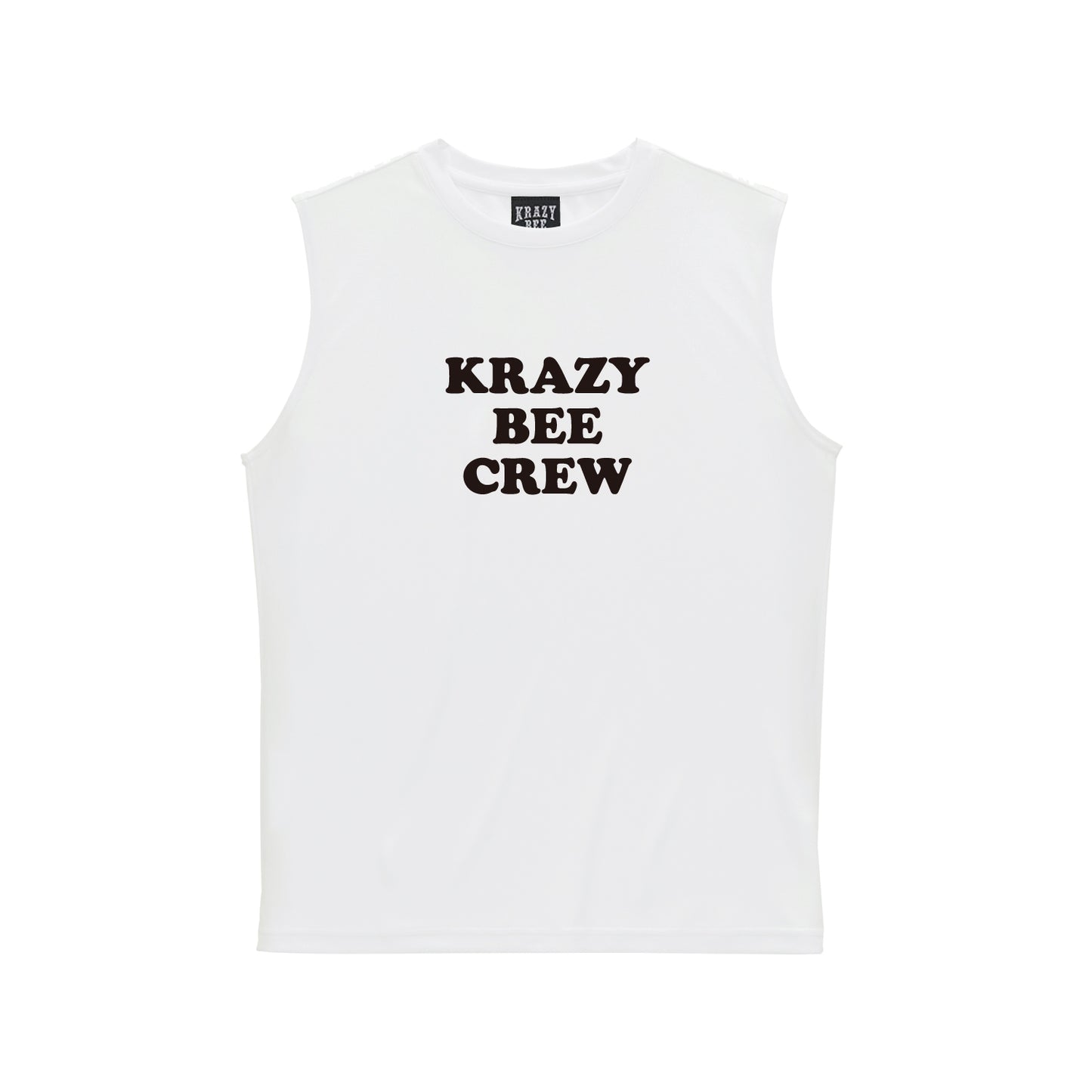 KRAZYBEE CREW DRI SLEEVELESS TEE (WHITE)