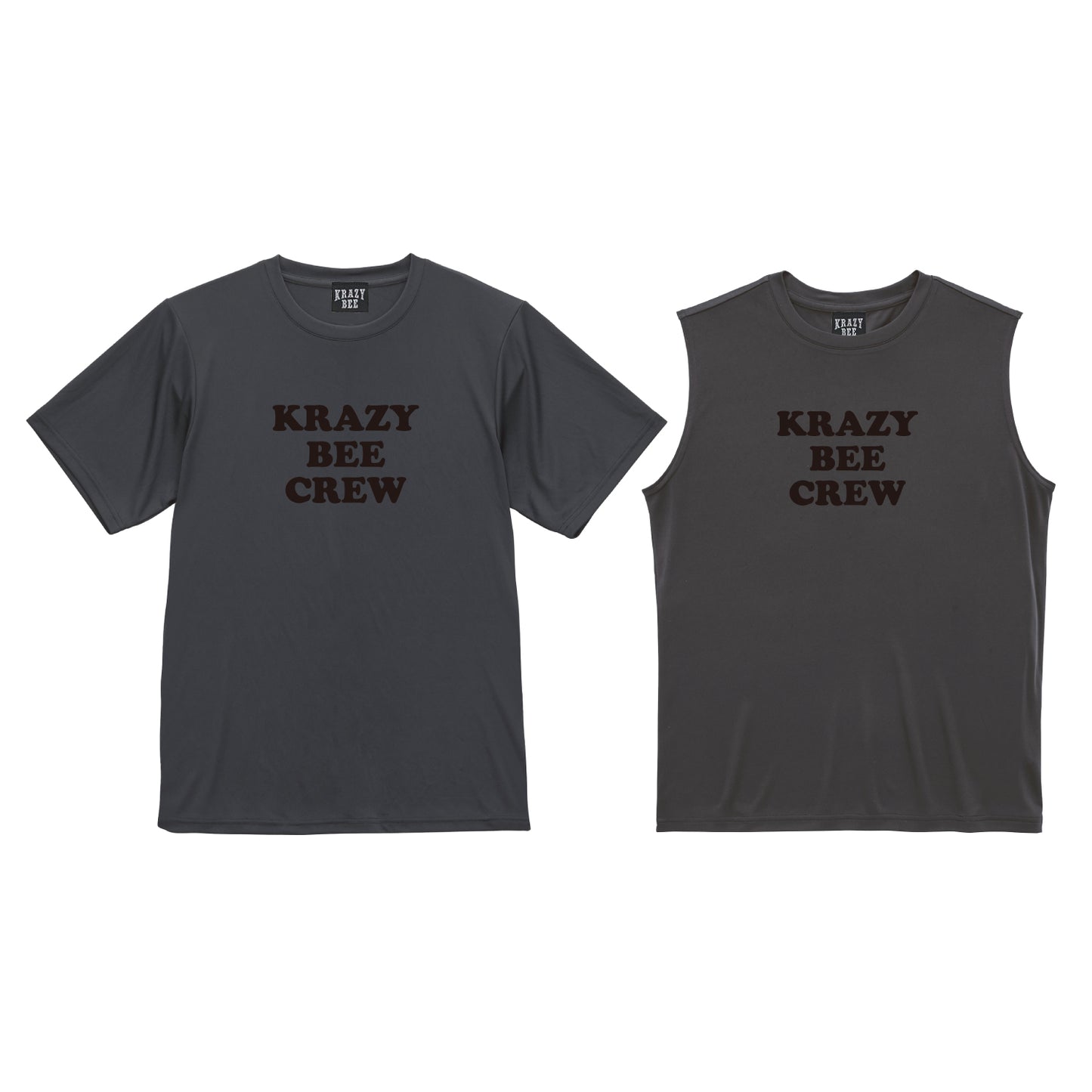 INK BLACK SET (C) : KRAZYBEE CREW DRI SS TEE + SLEEVELESS TEE