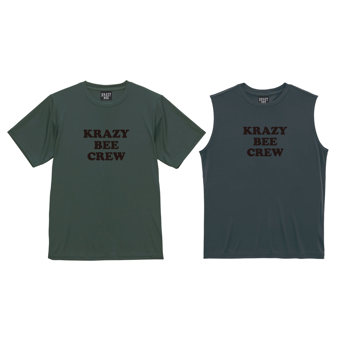 G.GREEN SET (C) : KRAZYBEE CREW DRI SS TEE + SLEEVELESS TEE