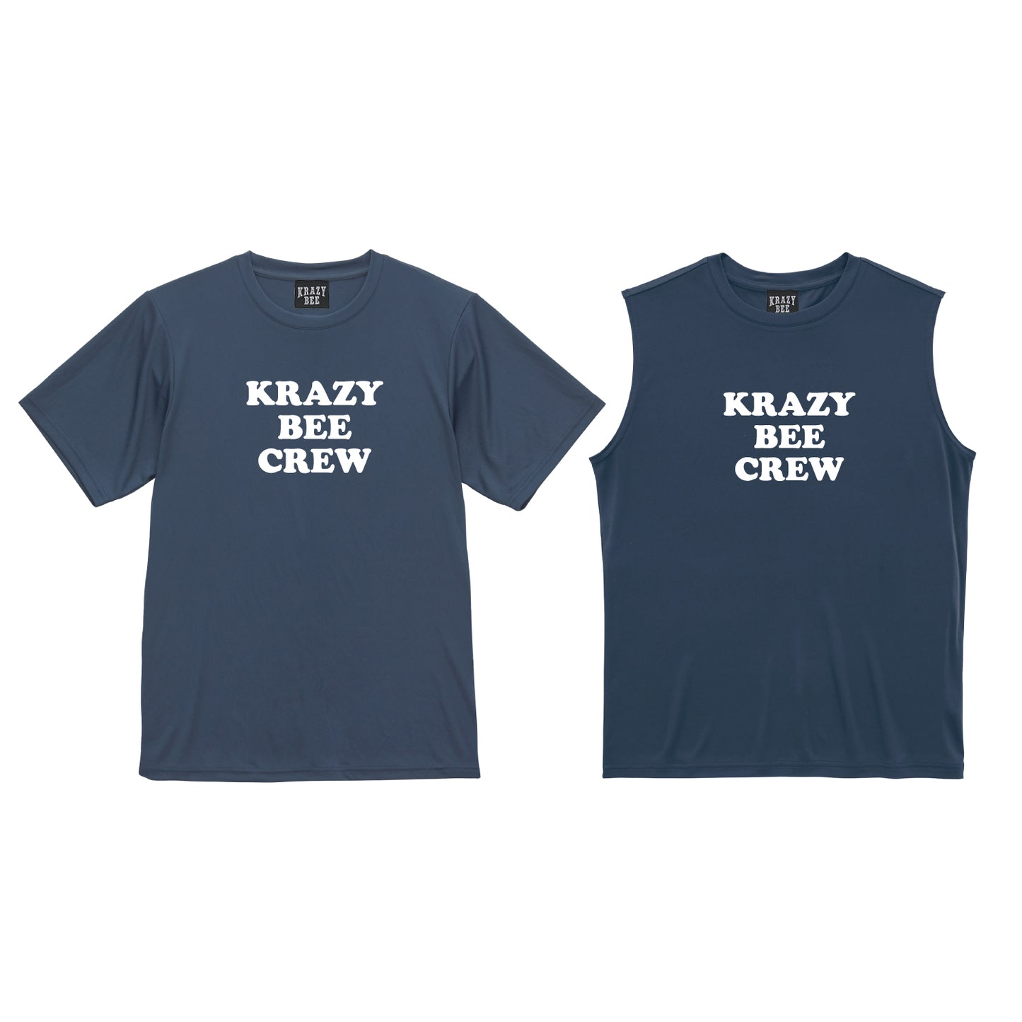 G.BLUE SET (C) : KRAZYBEE CREW DRI SS TEE + SLEEVELESS TEE